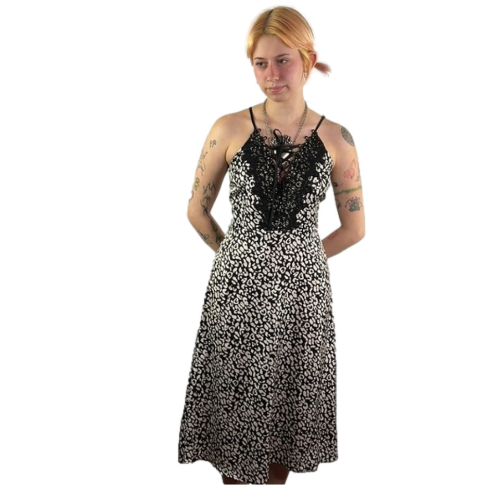 J.O.A Just One Answer Lace up Sheath Slip Dress
